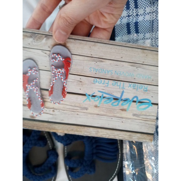 NWT EveRelax Blue Braided Rope Sandals HandWoven - Picture 5 of 10